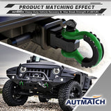 AUTMATCH 3/4" D Ring Shackle (2 Pack) 41,887Ib Break Strength with 7/8" Screw Pin and Isolator & Washer Kit Dark Green & Black