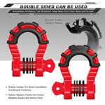AUTMATCH Shackles 3/4" D Ring Shackle (2 Pack) 68,000Ibs Break Strength with Shackle Isolator & Washers Kit Red