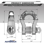 AUTMATCH Shackles 3/4" D Ring Shackle (2 Pack) 68,000Ibs Break Strength with Shackle Isolator & Washers Kit Silver