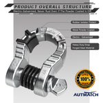 AUTMATCH Shackles 3/4" D Ring Shackle (2 Pack) 68,000Ibs Break Strength with Shackle Isolator & Washers Kit Silver