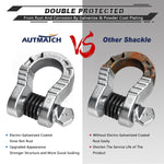 AUTMATCH Shackles 3/4" D Ring Shackle (2 Pack) 68,000Ibs Break Strength with Shackle Isolator & Washers Kit Silver