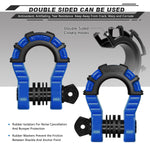 AUTMATCH Shackles 3/4" D Ring Shackle (2 Pack) 68,000Ibs Break Strength with Shackle Isolator & Washers Kit Blue & Black