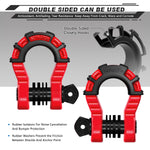AUTMATCH Shackles 3/4" D Ring Shackle (2 Pack) 68,000Ibs Break Strength with Shackle Isolator & Washers Kit Red & Black