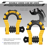 AUTMATCH Shackles 3/4" D Ring Shackle (2 Pack) 68,000Ibs Break Strength with Shackle Isolator & Washers Kit Yellow & Black