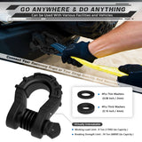 AUTMATCH Shackles 3/4" D Ring Shackle (2 Pack) 68,000Ibs Break Strength with Shackle Isolator & Washers Kit Matte Black