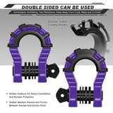 AUTMATCH Shackles 3/4" D Ring Shackle (2 Pack) 68,000Ibs Break Strength with Shackle Isolator & Washers Kit Purple & Black