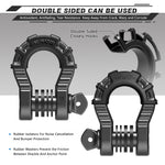 AUTMATCH Shackles 3/4" D Ring Shackle (2 Pack) 68,000Ibs Break Strength with Shackle Isolator & Washers Kit Gunmetal Gray