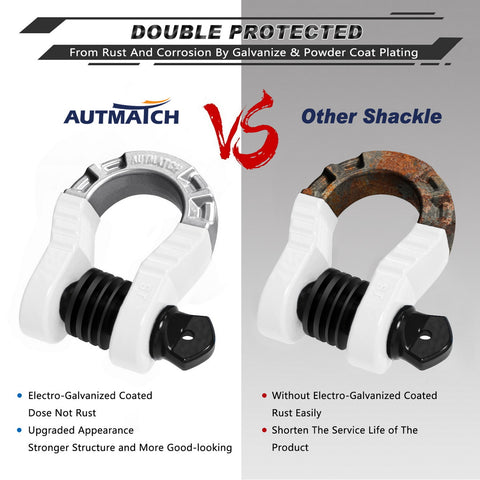 3/4 D-Ring Shackle, 2 Pack Alloy Steel Shackles 62832 lbs (28.5 Ton) Break 3/4 D-Ring Shackle, 2 Pack Alloy Steel Shackles 62832 lbs (28.5 Ton) Break