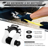 AUTMATCH Shackles 3/4" D Ring Shackle (2 Pack) 68,000Ibs Break Strength with Shackle Isolator & Washers Kit White & Black