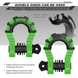 AUTMATCH Shackles 3/4" D Ring Shackle (2 Pack) 68,000Ibs Break Strength with Shackle Isolator & Washers Kit Green & Black