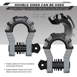 AUTMATCH Shackles 3/4" D Ring Shackle (2 Pack) 68,000Ibs Break Strength with Shackle Isolator & Washers Kit Gray & Black