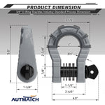 AUTMATCH Shackles 3/4" D Ring Shackle (2 Pack) 68,000Ibs Break Strength with Shackle Isolator & Washers Kit Gray & Black