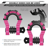 AUTMATCH Shackles 3/4" D Ring Shackle (2 Pack) 68,000Ibs Break Strength with Shackle Isolator & Washers Kit Pink & Black