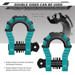 AUTMATCH Shackles 3/4" D Ring Shackle (2 Pack) 68,000Ibs Break Strength with Shackle Isolator & Washers Kit Teal & Black
