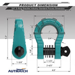 AUTMATCH Shackles 3/4" D Ring Shackle (2 Pack) 68,000Ibs Break Strength with Shackle Isolator & Washers Kit Teal & Black