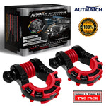AUTMATCH Shackles 3/4" D Ring Shackle (2 Pack) 68,000Ibs Break Strength with Shackle Isolator & Washers Kit Black