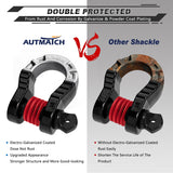AUTMATCH Shackles 3/4" D Ring Shackle (2 Pack) 68,000Ibs Break Strength with Shackle Isolator & Washers Kit Black