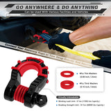 AUTMATCH Shackles 3/4" D Ring Shackle (2 Pack) 68,000Ibs Break Strength with Shackle Isolator & Washers Kit Black