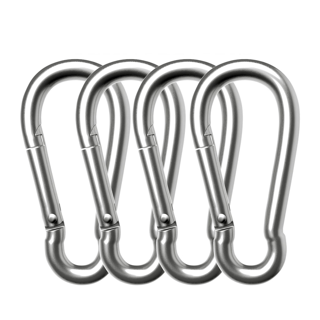 AUTMATCH Carabiner Clips, 3 Stainless Steel Spring Snap Hook