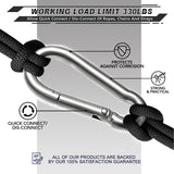 AUTMATCH Carabiner Clips, 3" Stainless Steel Spring Snap Hook Caribeener Clips Buckle Pack Grade Heavy Duty Carabiners Quick Link for Camping, Fishing, Hiking, Traveling, Silver, 4 Pack