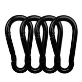 AUTMATCH Carabiner Clips, 3" Carbon Steel Spring Snap Hook Caribeener Clips Buckle Pack Grade Heavy Duty Carabiners Quick Link for Camping, Fishing, Hiking, Traveling, Black, 4 Pack