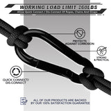 AUTMATCH Carabiner Clips, 3" Carbon Steel Spring Snap Hook Caribeener Clips Buckle Pack Grade Heavy Duty Carabiners Quick Link for Camping, Fishing, Hiking, Traveling, Black, 4 Pack