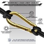 AUTMATCH Carabiner Clips, 3" Carbon Steel Spring Snap Hook Caribeener Clips Buckle Pack Grade Heavy Duty Carabiners Quick Link for Camping, Fishing, Hiking, Traveling, Gold, 4 Pack