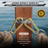 AUTMATCH Carabiner Clips, 3" Carbon Steel Spring Snap Hook Caribeener Clips Buckle Pack Grade Heavy Duty Carabiners Quick Link for Camping, Fishing, Hiking, Traveling, Gold, 4 Pack