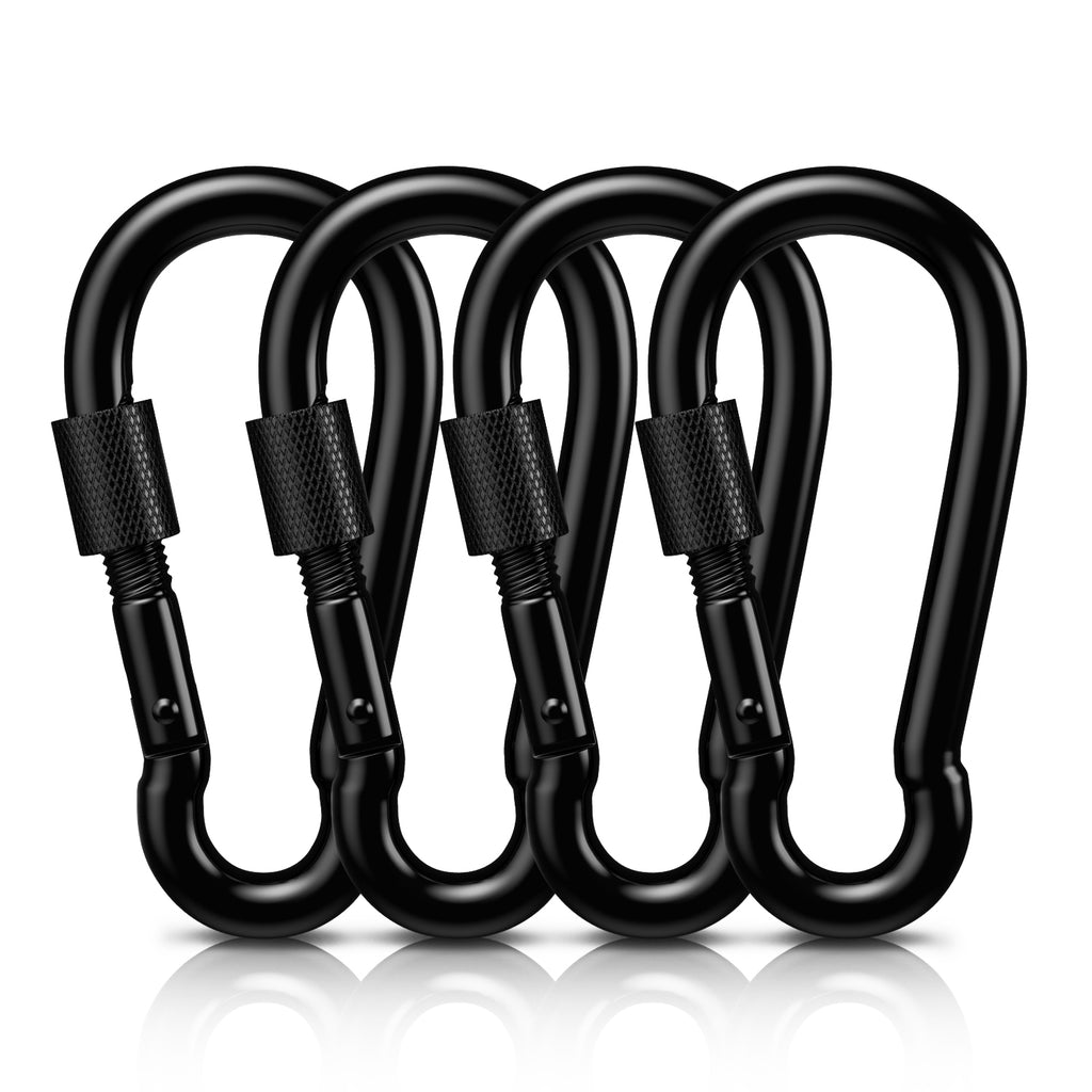 AUTMATCH Carabiner Clips, 3 Carbon Steel Spring Snap Hook