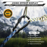 AUTMATCH Carabiner Clips, 3" Carbon Steel Spring Snap Hook Caribeener Clips Buckle Pack Grade Heavy Duty Carabiners Quick Link for Camping, Fishing, Hiking, Traveling, Locking Black, 4 Pack