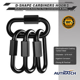 AUTMATCH Chain Quick Links, 3" Locking Carabiner Clips Spring Snap Hook Caribeener Clips Heavy Duty Chain Connector for Camping, Fishing, Hiking, Traveling, Chain Links Black, 4 Pack