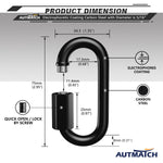 AUTMATCH Chain Quick Links, 3" Locking Carabiner Clips Spring Snap Hook Caribeener Clips Heavy Duty Chain Connector for Camping, Fishing, Hiking, Traveling, Chain Links Black, 4 Pack
