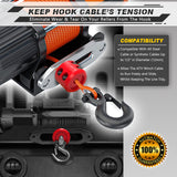 AUTMATCH Winch Cable Hook Stopper (2 Pack) Silicone Rubber Shock Absorbent Winch Stopper Red