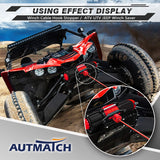 AUTMATCH Winch Cable Hook Stopper (2 Pack) Silicone Rubber Shock Absorbent Winch Stopper Red