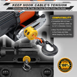 AUTMATCH Winch Cable Hook Stopper (2 Pack) Silicone  Rubber Shock Absorbent Winch Stopper Yellow