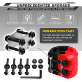 AUTMATCH Winch Cable Hook Stopper (2 Pack) Silicone  Rubber Shock Absorbent Winch Stopper Black & Red