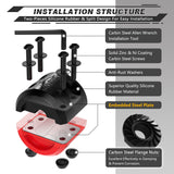 AUTMATCH Winch Cable Hook Stopper (2 Pack) Silicone  Rubber Shock Absorbent Winch Stopper Black & Red