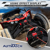 AUTMATCH Winch Cable Hook Stopper (2 Pack) Silicone  Rubber Shock Absorbent Winch Stopper Black & Red